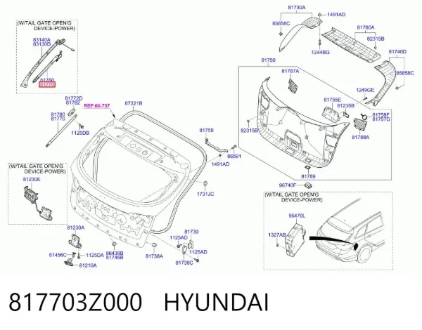 Амортизатор багажника 817703Z000 Hyundai/Kia