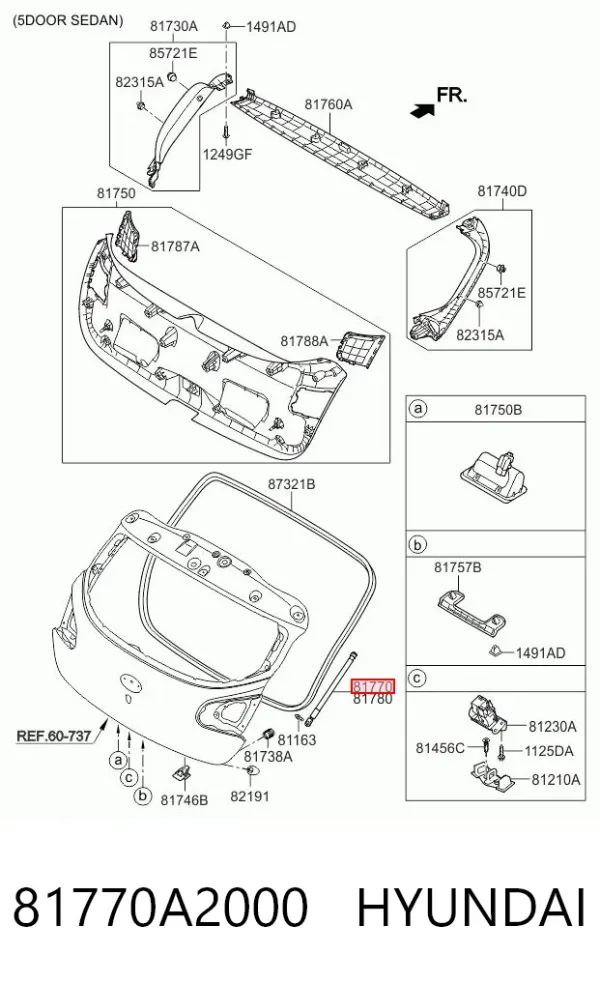 Амортизатор багажника 81770A2000 Hyundai/Kia