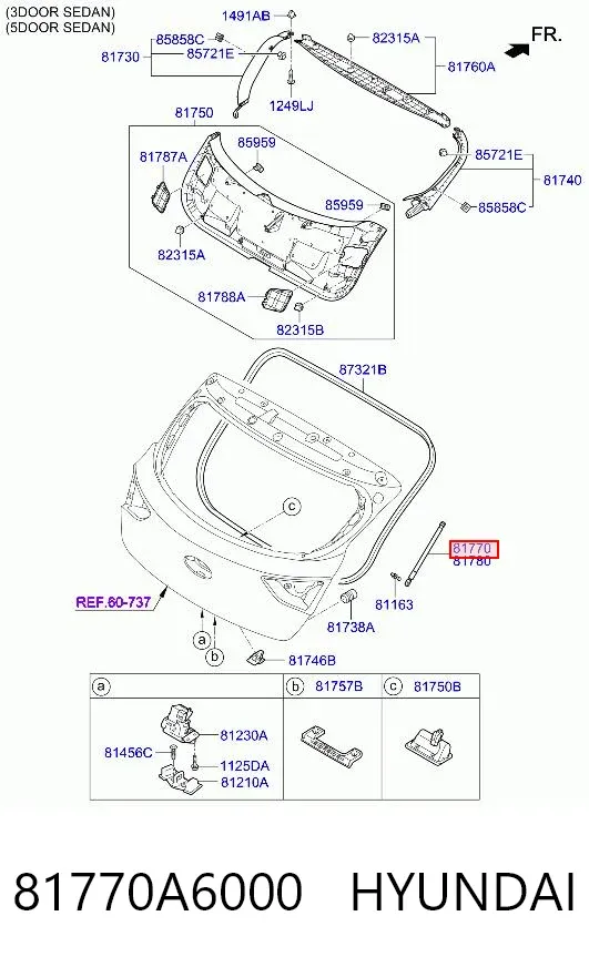 Амортизатор багажника 81770A6000 Hyundai/Kia