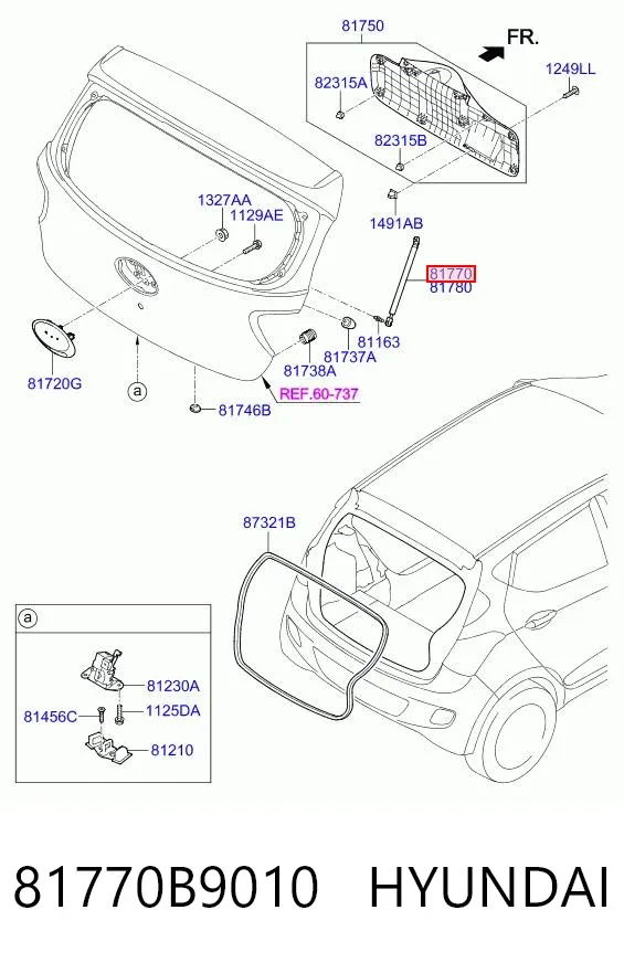 Амортизатор багажника 81770B9010 Hyundai/Kia