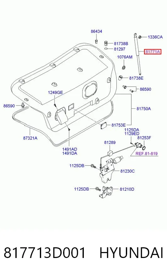 Амортизатор багажника 817713D001 Hyundai/Kia