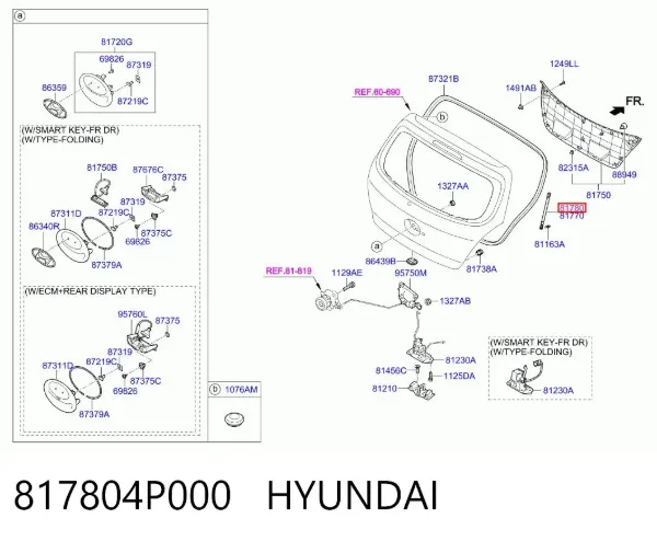 Амортизатор багажника 817804P000 Hyundai/Kia