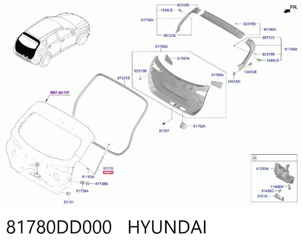 Амортизатор багажника 81780DD000 Hyundai/Kia