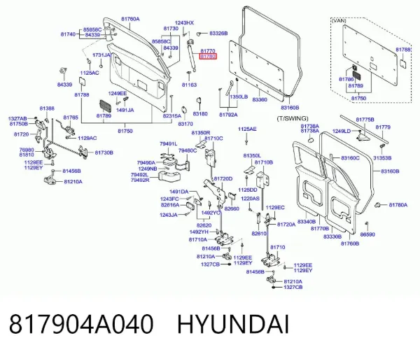 Амортизатор багажника 817904A040 Hyundai/Kia