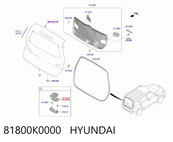 Замок багажника 81800K0000 Hyundai/Kia