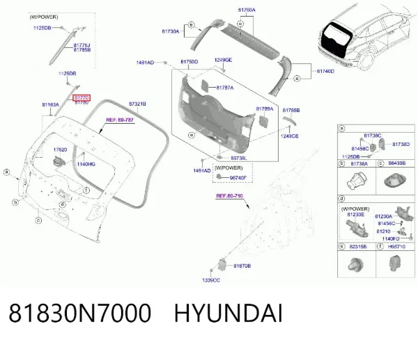 Амортизатор багажника 81830N7000 Hyundai/Kia