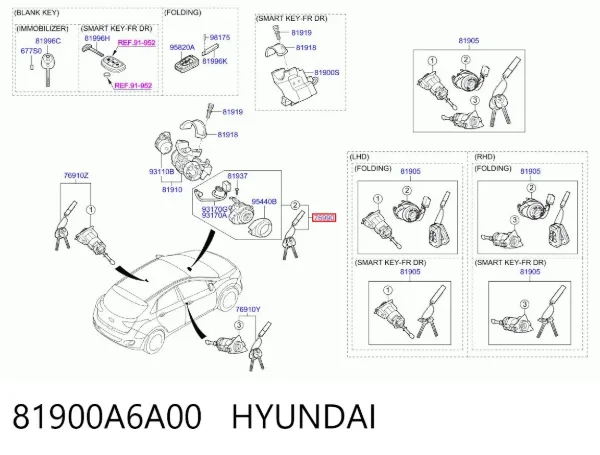 Замок запалювання 81900A6A00 Hyundai/Kia
