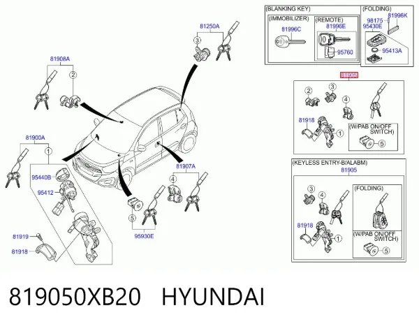  819050XB20 Hyundai/Kia