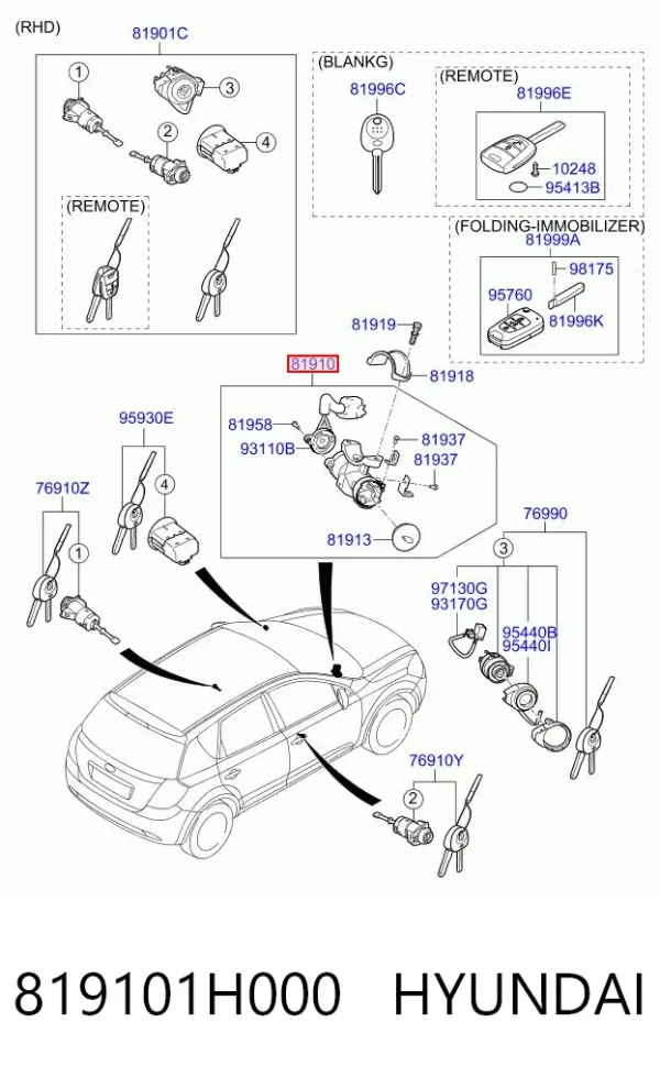 Замок запалювання KIA Ceed ED