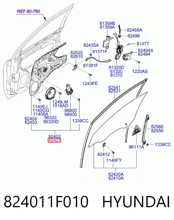 Склопідйомник передньої лівої двері KIA Sportage II