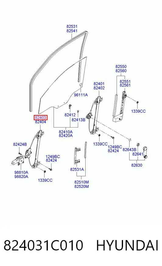 Склопідйомник передньої лівої двері 824031C010 Hyundai/Kia