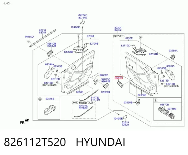  826112T520 Hyundai/Kia
