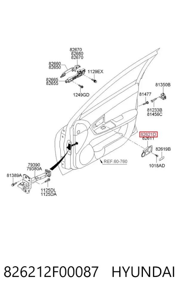 826212F00087 Hyundai/Kia