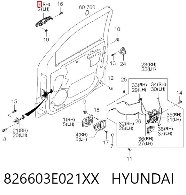  826603E021XX Hyundai/Kia