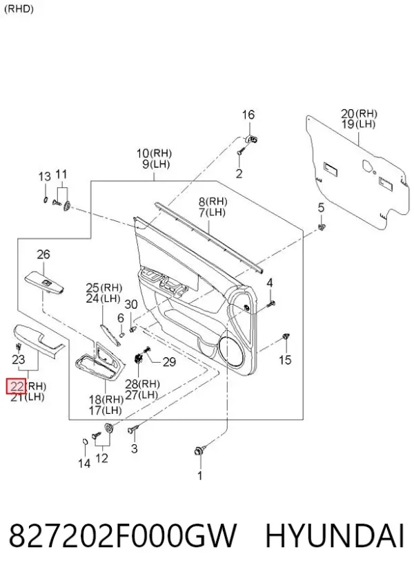  827202F000GW Hyundai/Kia