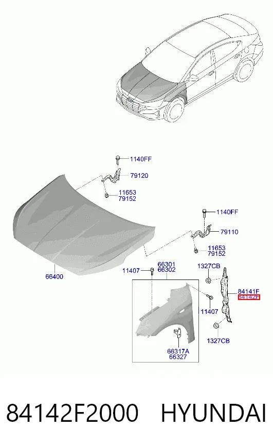 Ущільнювач крила 84142F2000 Hyundai/Kia