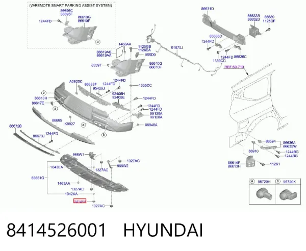 Пістон (кліп) кріплення підкрилки переднього крила 8414526001 Hyundai/Kia