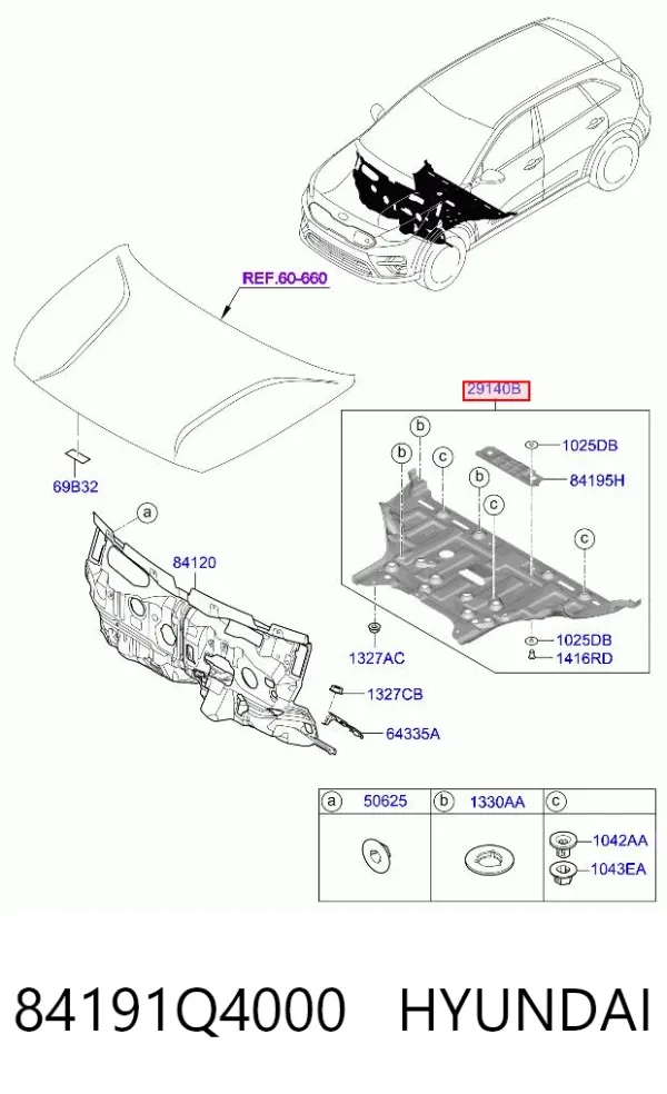 Захист двигуна задній 84191Q4000 Hyundai/Kia