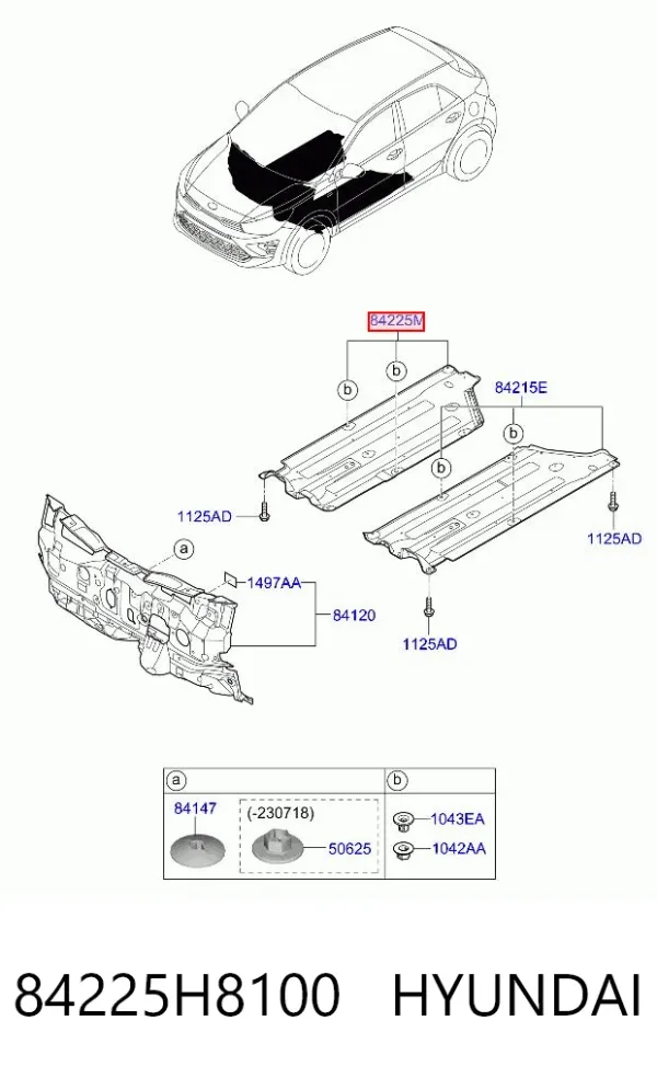 Захист днища, правий 84225H8100 Hyundai/Kia