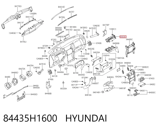 Подушка безпеки, пасажирська, AIRBAG 84435H1600 Hyundai/Kia