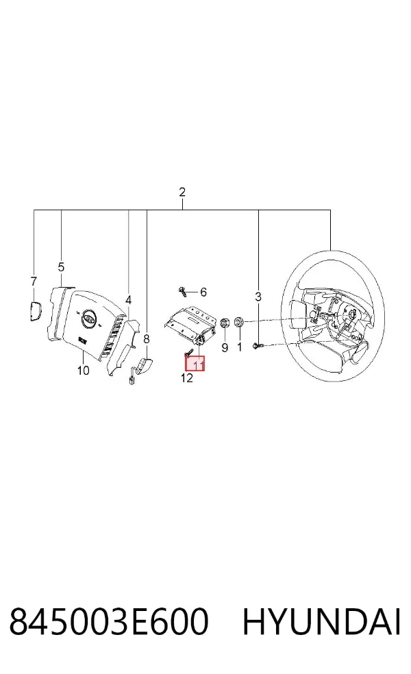 Подушка безпеки, пасажирська, AIRBAG 845003E600 Hyundai/Kia