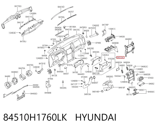 Ящик для рукавичок (бардачок) 84510H1760LK Hyundai/Kia