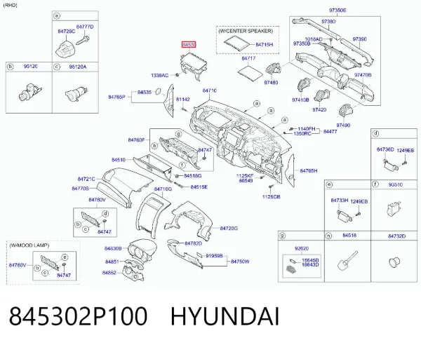 Подушка безпеки, пасажирська, AIRBAG 845302P100 Hyundai/Kia