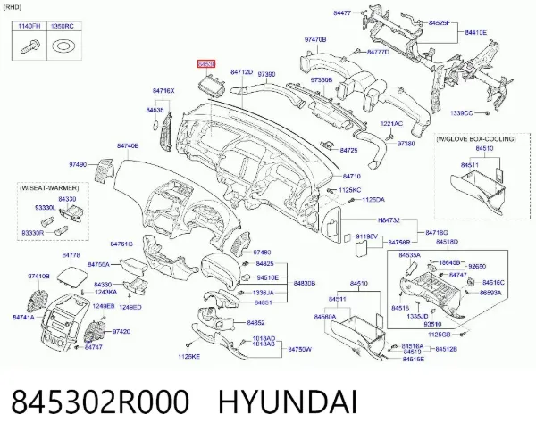 Подушка безпеки, пасажирська, AIRBAG 845302R000 Hyundai/Kia