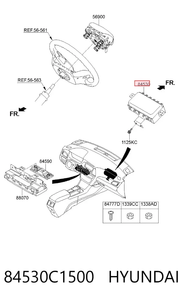 Подушка безпеки, пасажирська, AIRBAG 84530C1500 Hyundai/Kia