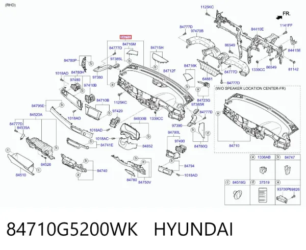 Панель приладів торпеди 84710G5200WK Hyundai/Kia