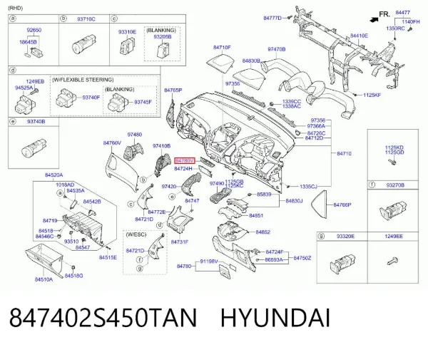  847402S450TAN Hyundai/Kia