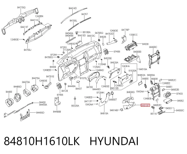 Накладка рульової колонки 84810H1610LK Hyundai/Kia
