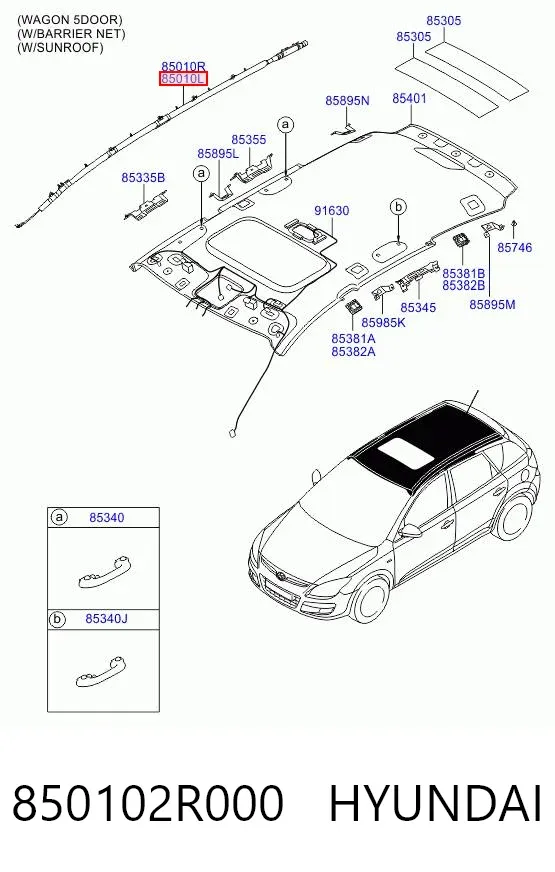 Подушка безпеки, збоку, ліва, AIRBAG 850102R000 Hyundai/Kia