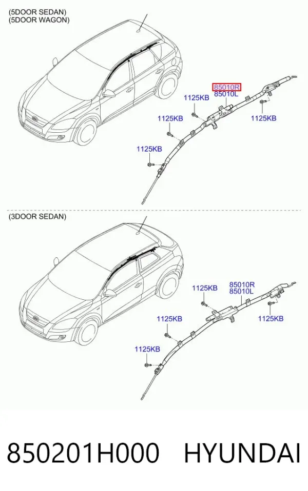 Подушка безпеки, збоку, права, AIRBAG 850201H000 Hyundai/Kia