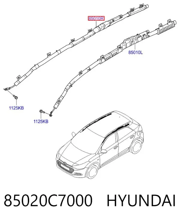 Подушка безпеки, збоку, права, AIRBAG 85020C7000 Hyundai/Kia
