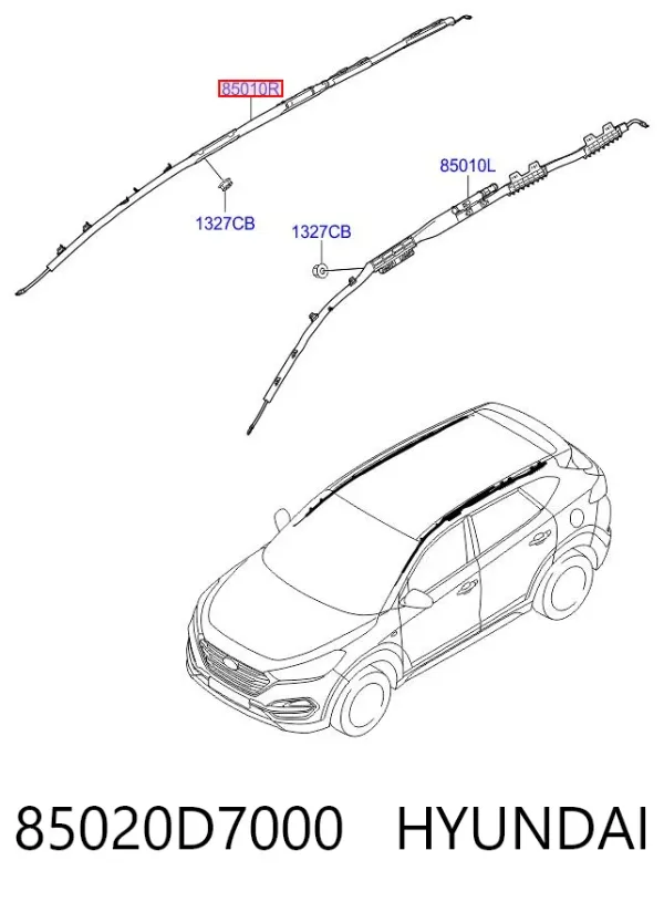 Подушка безпеки, збоку, права, AIRBAG 85020D7000 Hyundai/Kia