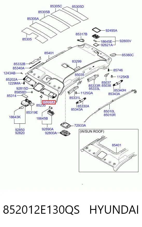 Сонцезахисний козирок 852012E130QS Hyundai/Kia