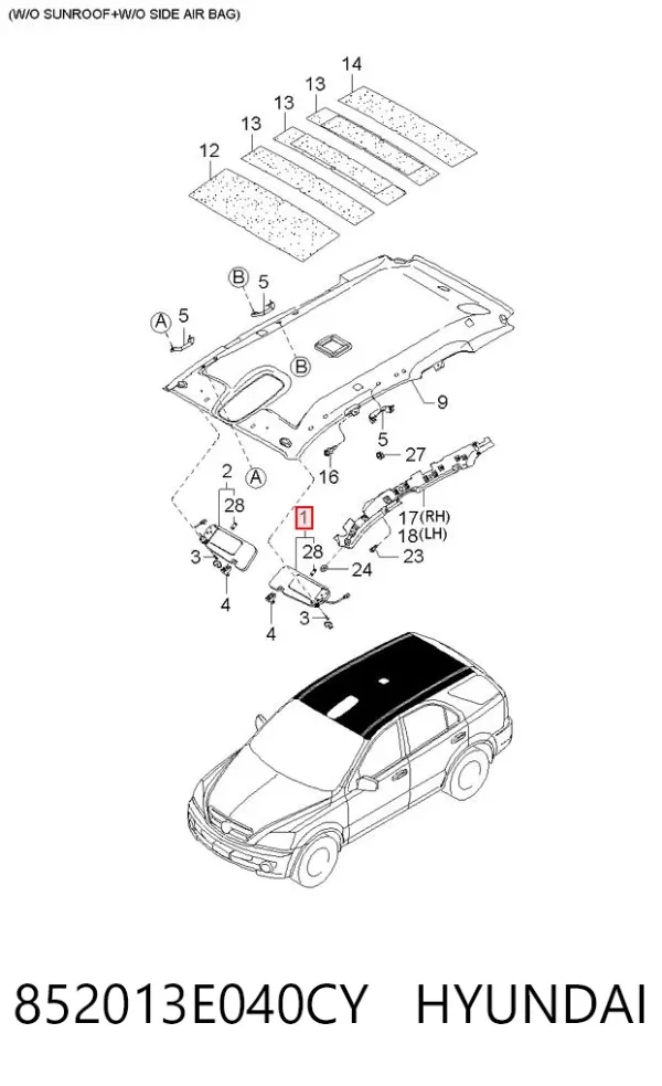 Сонцезахисний козирок KIA Sorento I