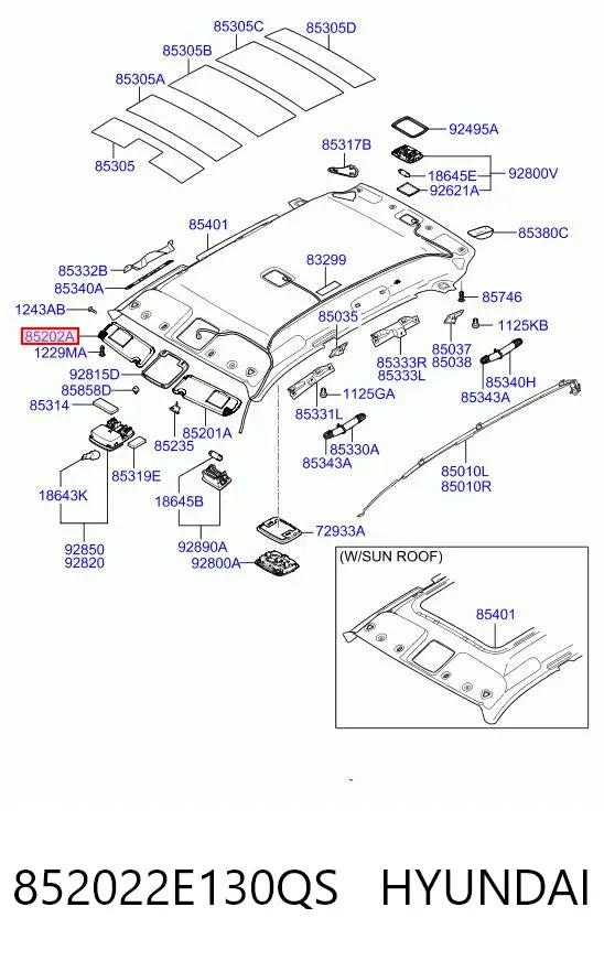 Сонцезахисний козирок 852022E130QS Hyundai/Kia