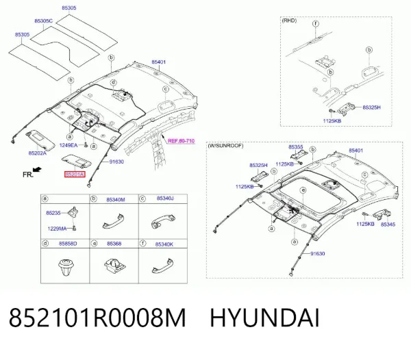 Сонцезахисний козирок 852101R0008M Hyundai/Kia