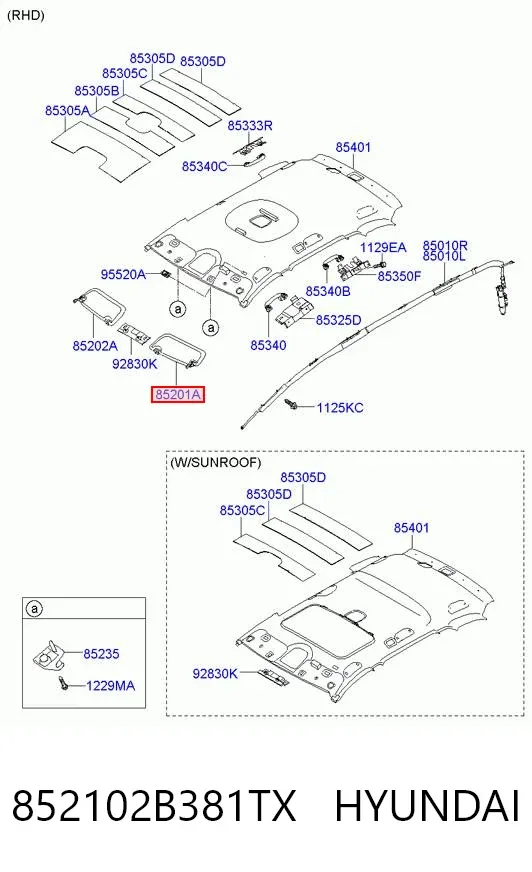 Сонцезахисний козирок 852102B381TX Hyundai/Kia