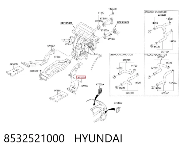Пістон (кліп) кріплення підкрилки переднього крила 8532521000 Hyundai/Kia