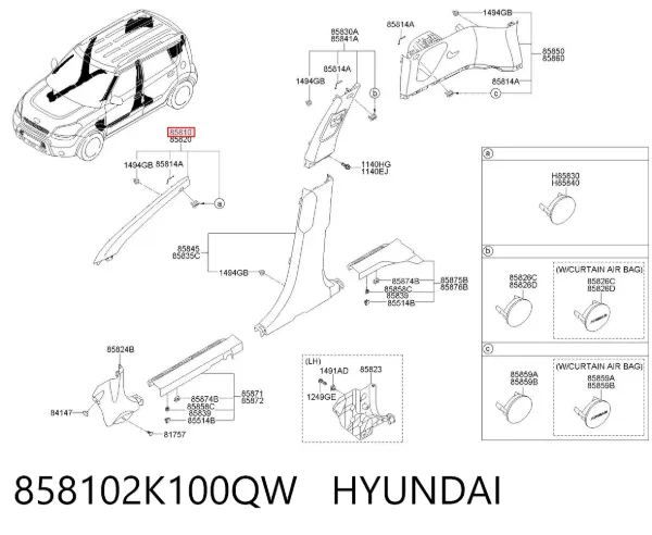  858102K100QW Hyundai/Kia