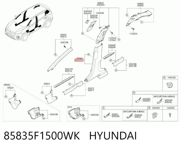  85835F1500WK Hyundai/Kia