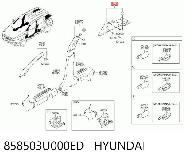  858503U000ED Hyundai/Kia