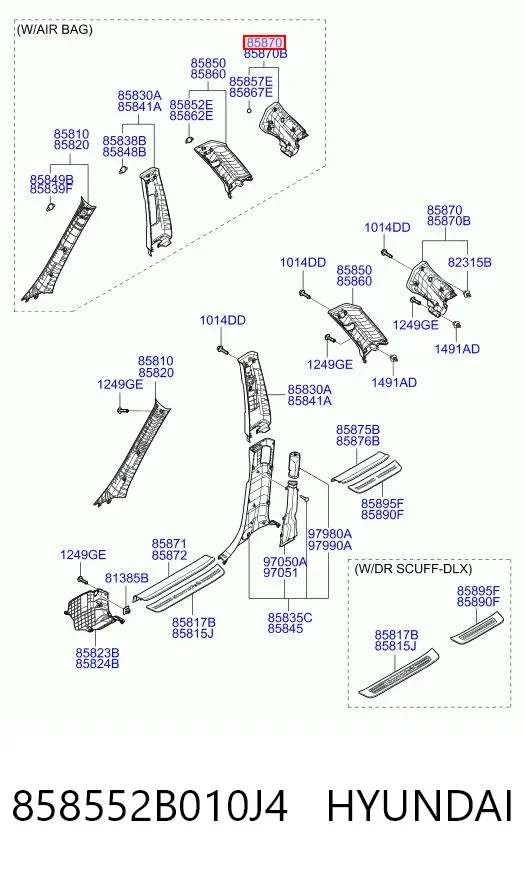  858552B010J4 Hyundai/Kia