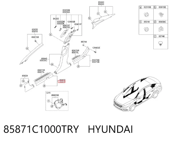 Накладка дверного порогу внутрішня, передня ліва 85871C1000TRY Hyundai/Kia