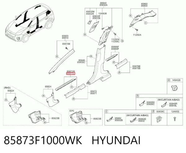  85873F1000WK Hyundai/Kia