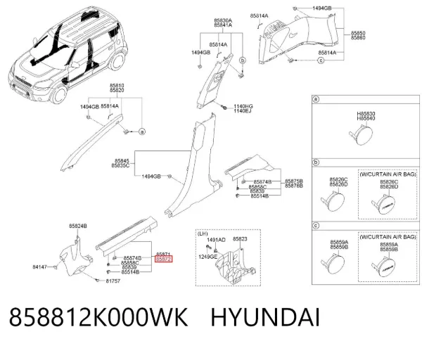  858812K000WK Hyundai/Kia