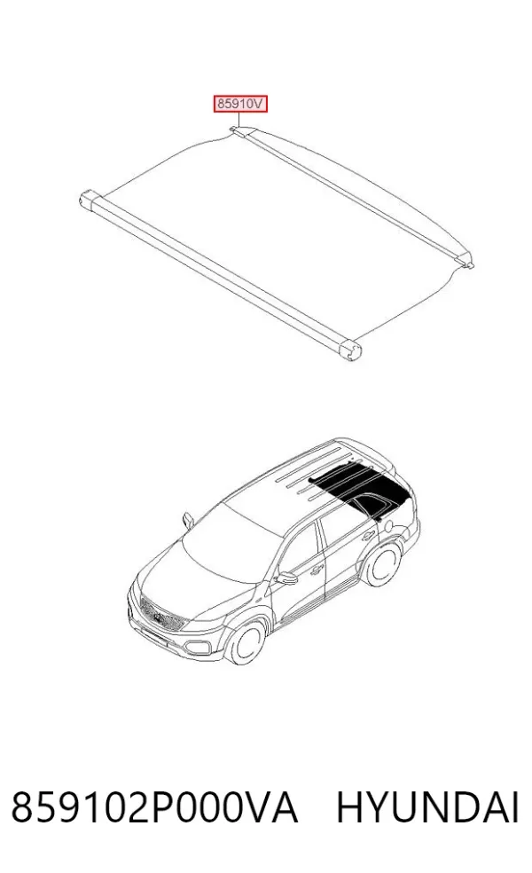 Шторка двері багажного відсіку 859102P000VA Hyundai/Kia